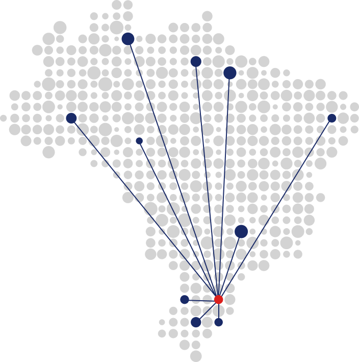 Mapa do Brasil com logística